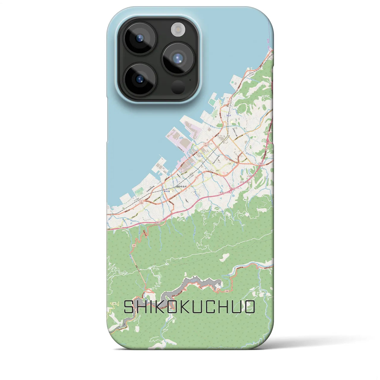 【四国中央】地図柄iPhoneケース（バックカバータイプ・ナチュラル）iPhone 15 Pro Max 用