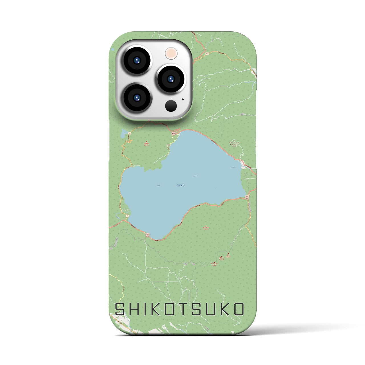 【支笏湖】地図柄iPhoneケース（バックカバータイプ・ナチュラル）iPhone 13 Pro 用
