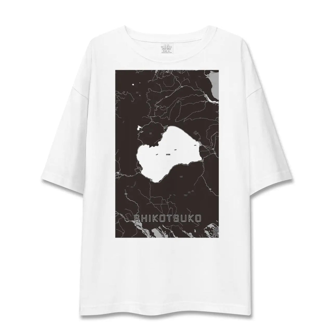 【支笏湖（北海道）】地図柄ビッグシルエットTシャツ