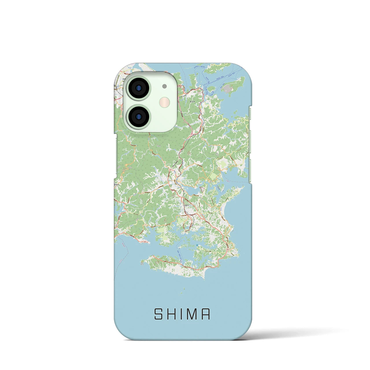 【志摩】地図柄iPhoneケース（バックカバータイプ・ナチュラル）iPhone 12 mini 用