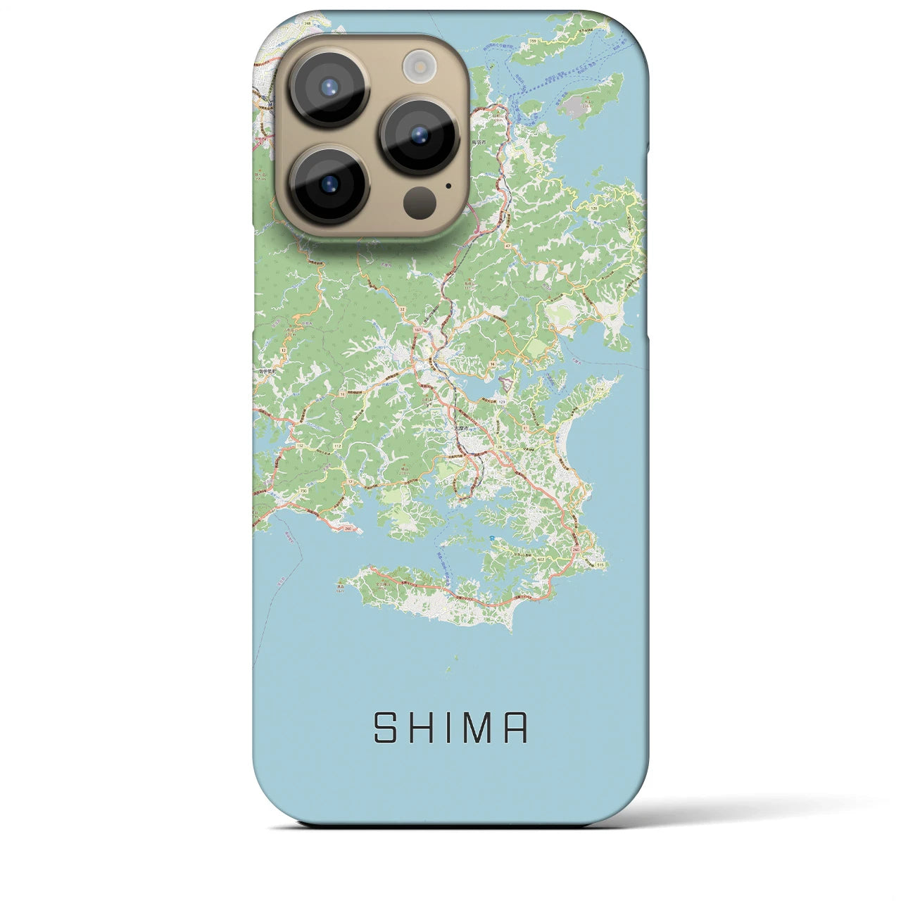 【志摩】地図柄iPhoneケース（バックカバータイプ・ナチュラル）iPhone 14 Pro Max 用