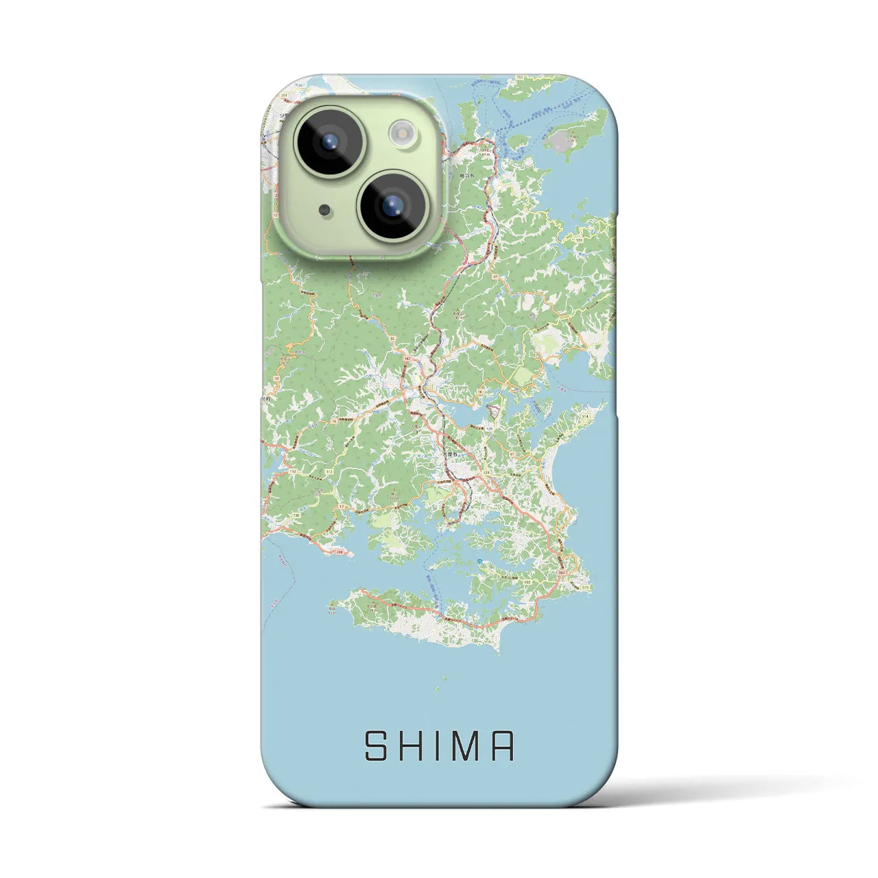 【志摩】地図柄iPhoneケース（バックカバータイプ・ナチュラル）iPhone 15 用