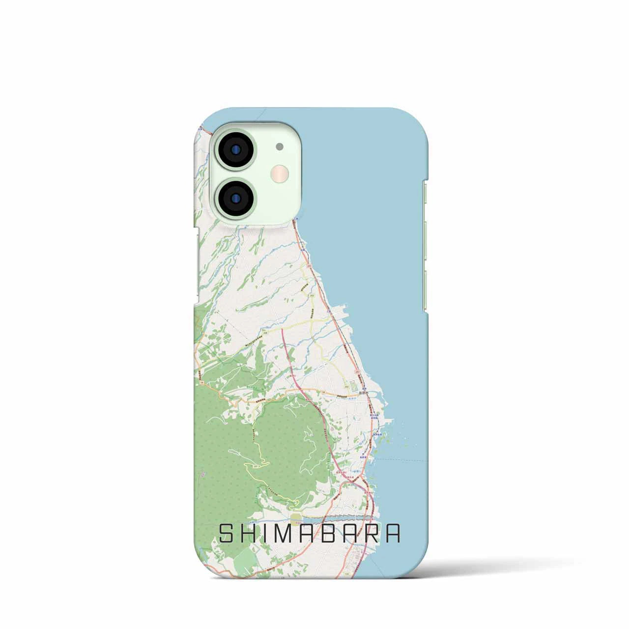 【島原】地図柄iPhoneケース（バックカバータイプ・ナチュラル）iPhone 12 mini 用
