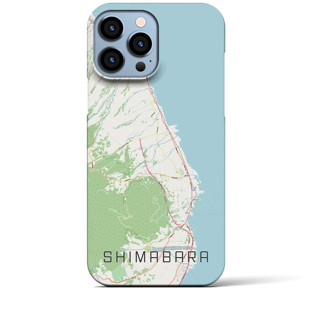 【島原】地図柄iPhoneケース（バックカバータイプ・ナチュラル）iPhone 13 Pro Max 用
