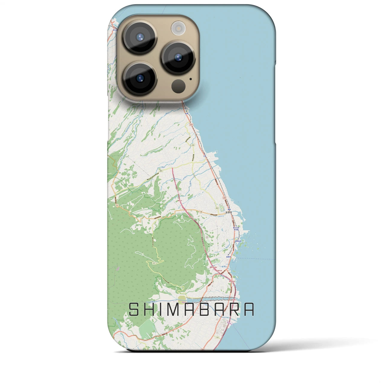 【島原】地図柄iPhoneケース（バックカバータイプ・ナチュラル）iPhone 14 Pro Max 用