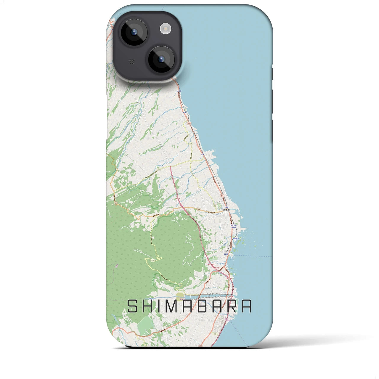 【島原】地図柄iPhoneケース（バックカバータイプ・ナチュラル）iPhone 14 Plus 用