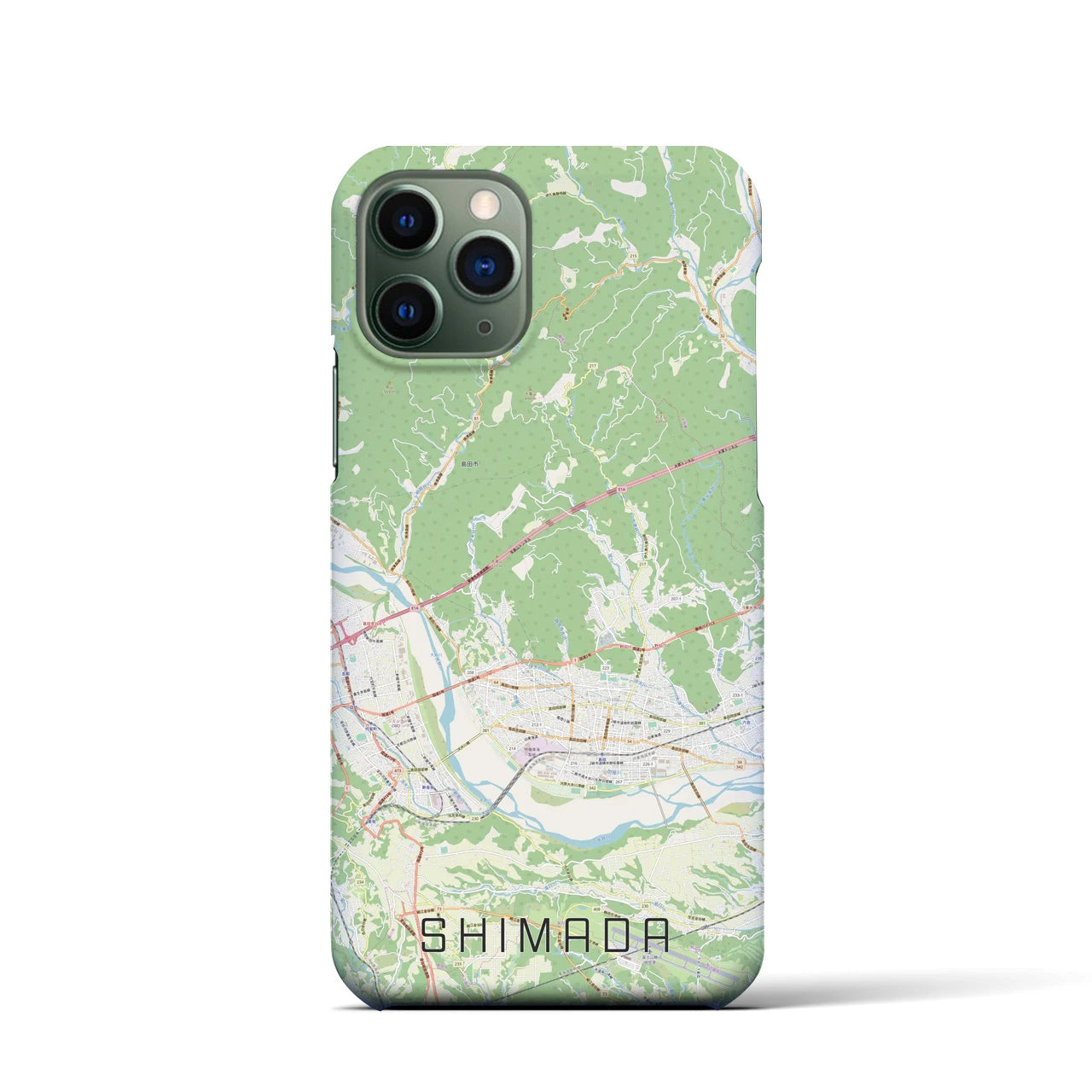 【島田】地図柄iPhoneケース（バックカバータイプ・ナチュラル）iPhone 11 Pro 用
