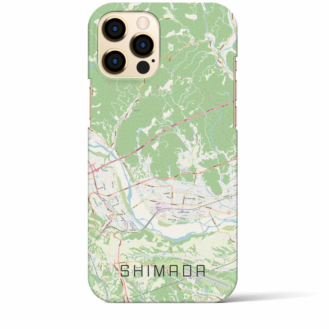 【島田】地図柄iPhoneケース（バックカバータイプ・ナチュラル）iPhone 12 Pro Max 用