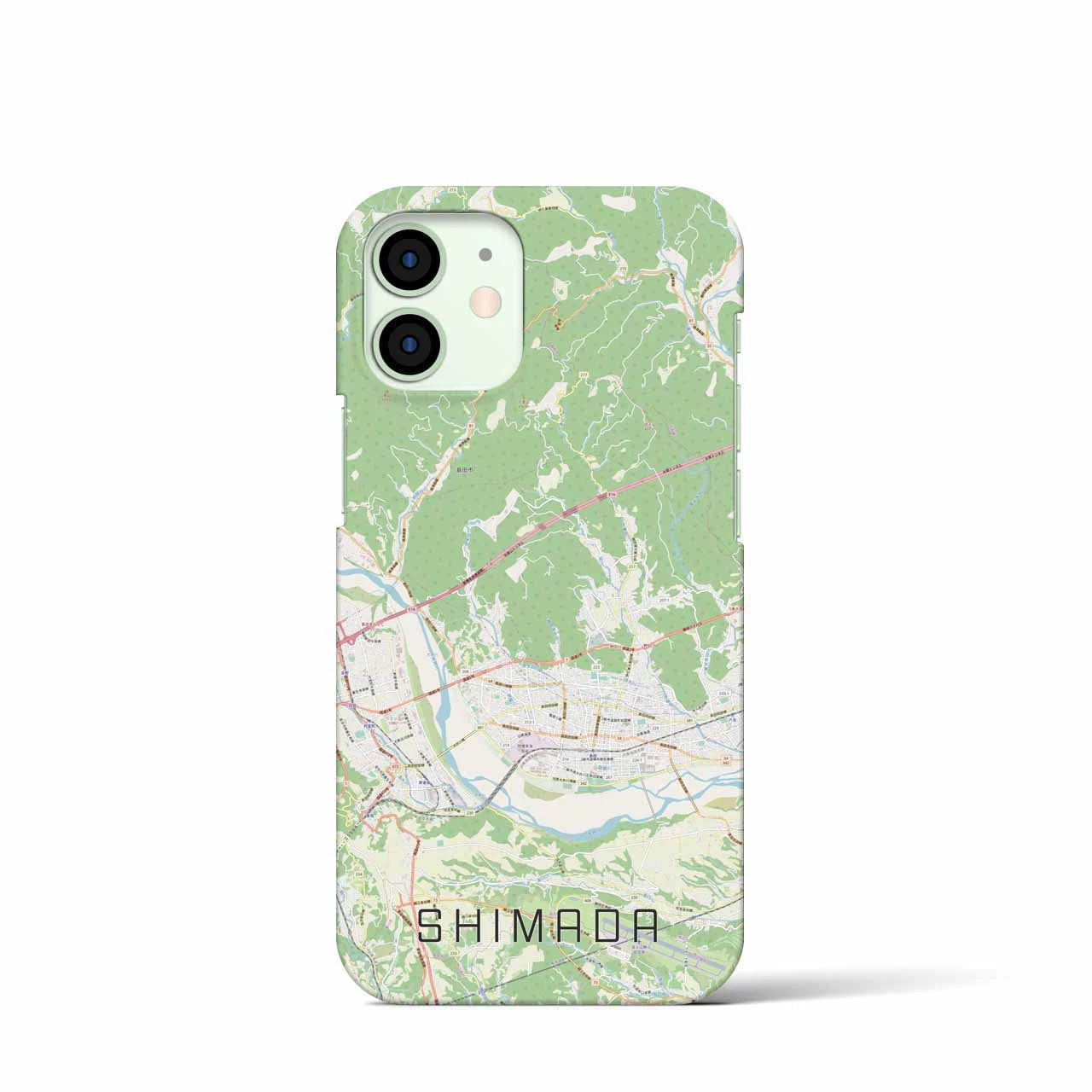 【島田】地図柄iPhoneケース（バックカバータイプ・ナチュラル）iPhone 12 mini 用