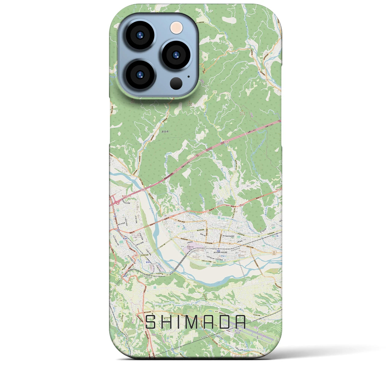 【島田】地図柄iPhoneケース（バックカバータイプ・ナチュラル）iPhone 13 Pro Max 用