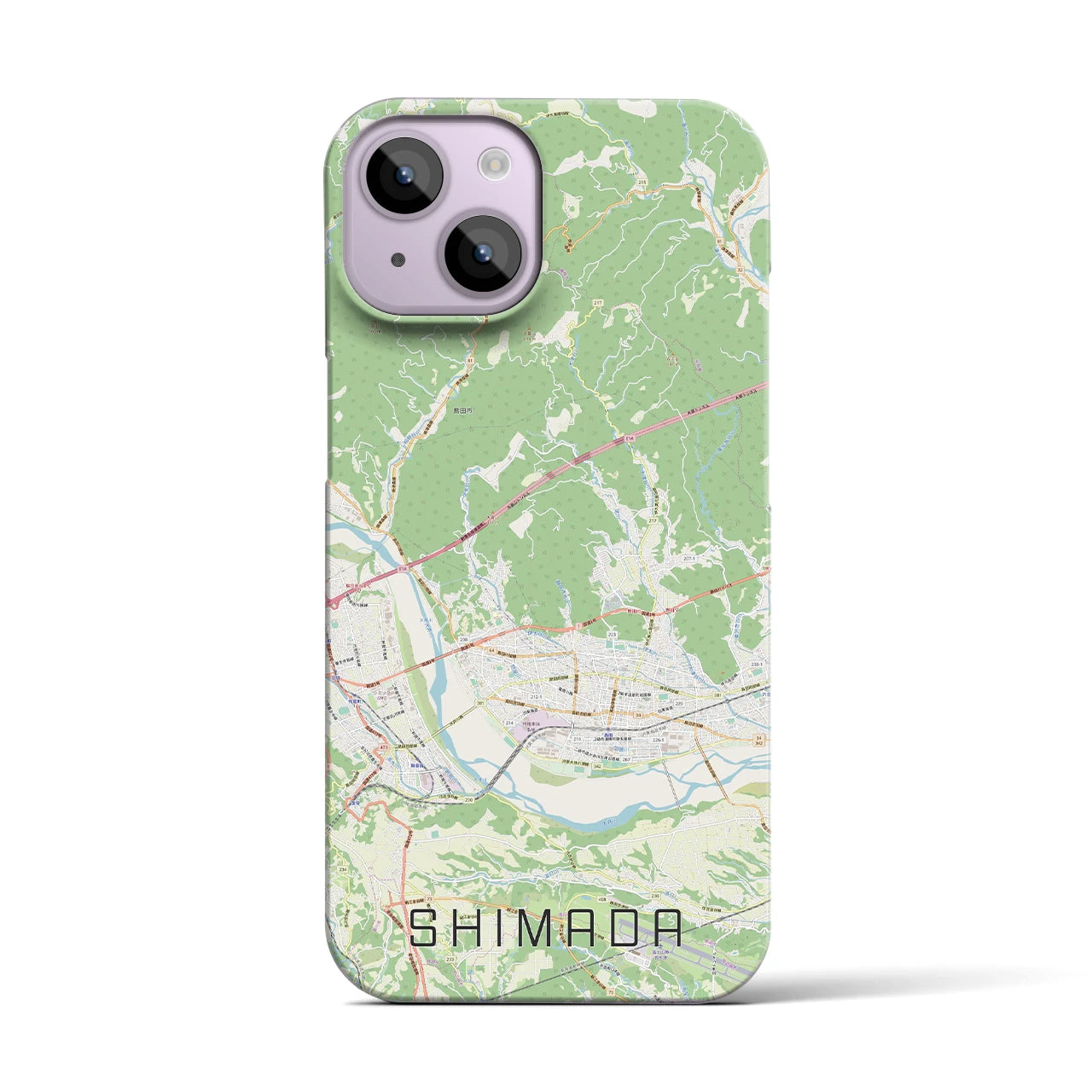 【島田】地図柄iPhoneケース（バックカバータイプ・ナチュラル）iPhone 14 用