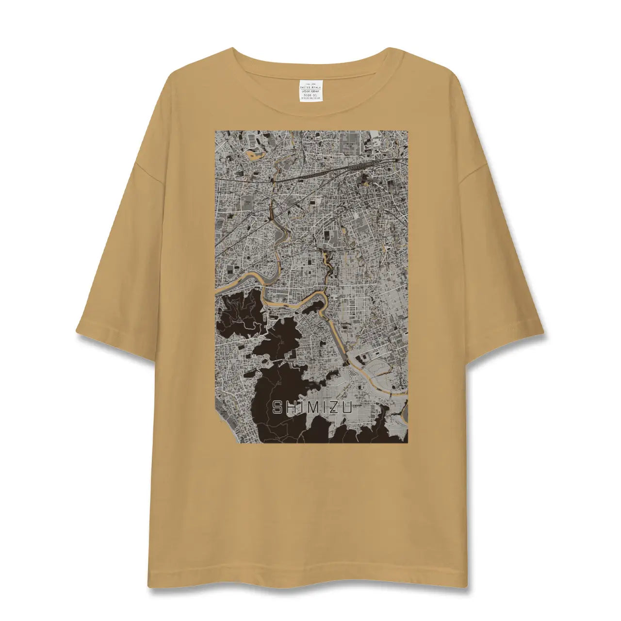 【清水（静岡県清水町）（静岡県）】地図柄ビッグシルエットTシャツ