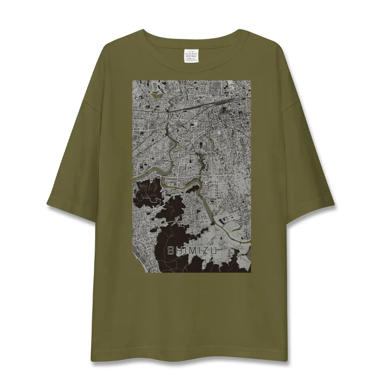 【清水（静岡県清水町）（静岡県）】地図柄ビッグシルエットTシャツ
