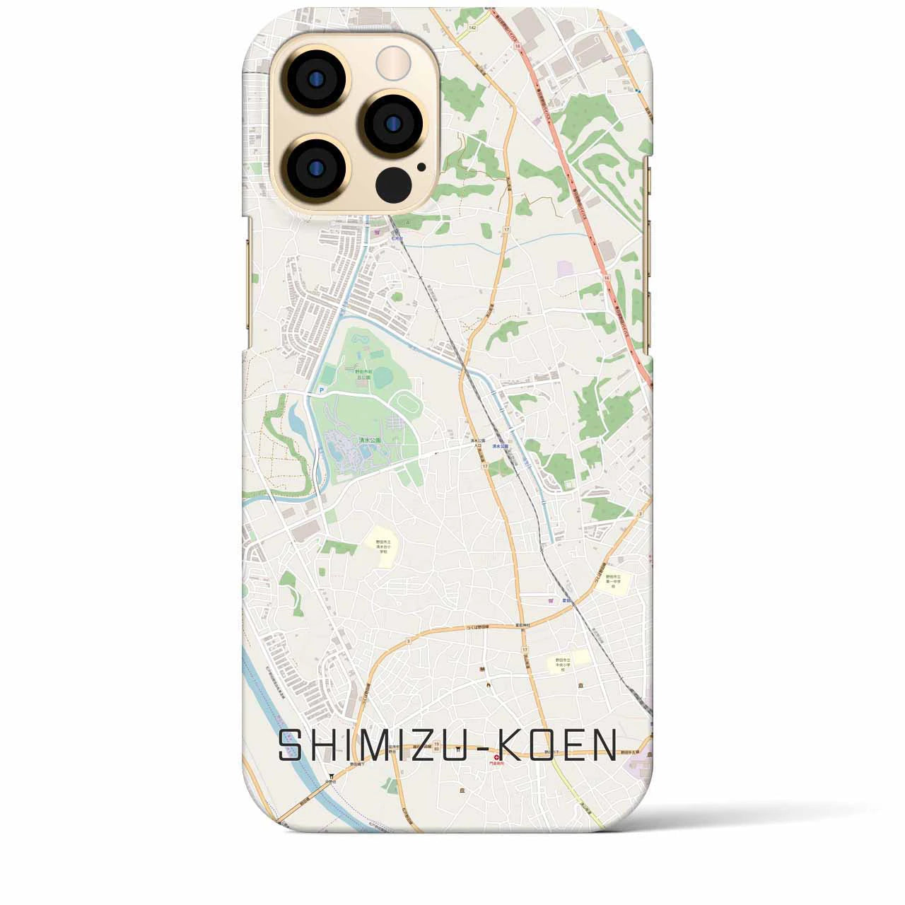 【清水公園】地図柄iPhoneケース（バックカバータイプ・ナチュラル）iPhone 12 Pro Max 用