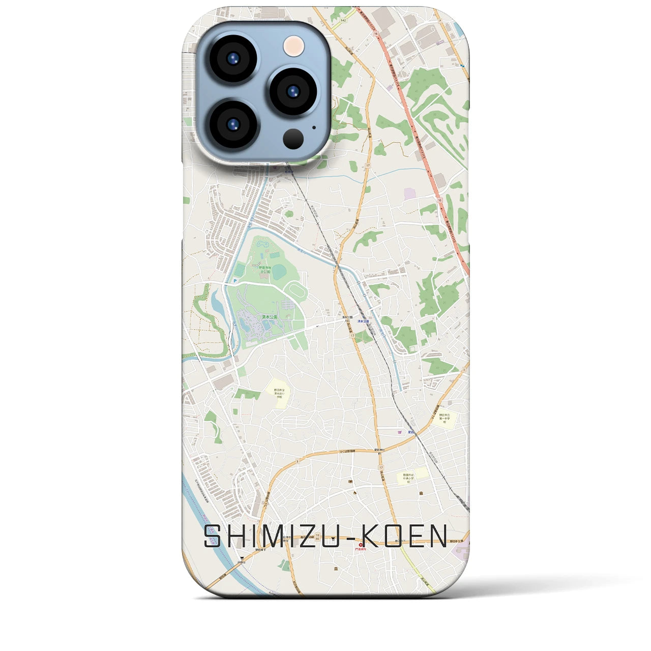 【清水公園】地図柄iPhoneケース（バックカバータイプ・ナチュラル）iPhone 13 Pro Max 用