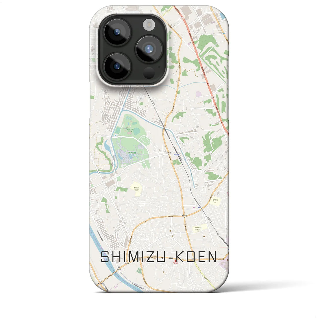 【清水公園】地図柄iPhoneケース（バックカバータイプ・ナチュラル）iPhone 15 Pro Max 用