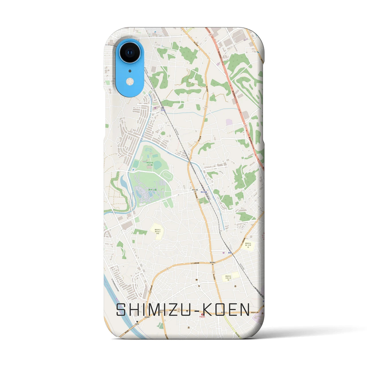【清水公園】地図柄iPhoneケース（バックカバータイプ・ナチュラル）iPhone XR 用