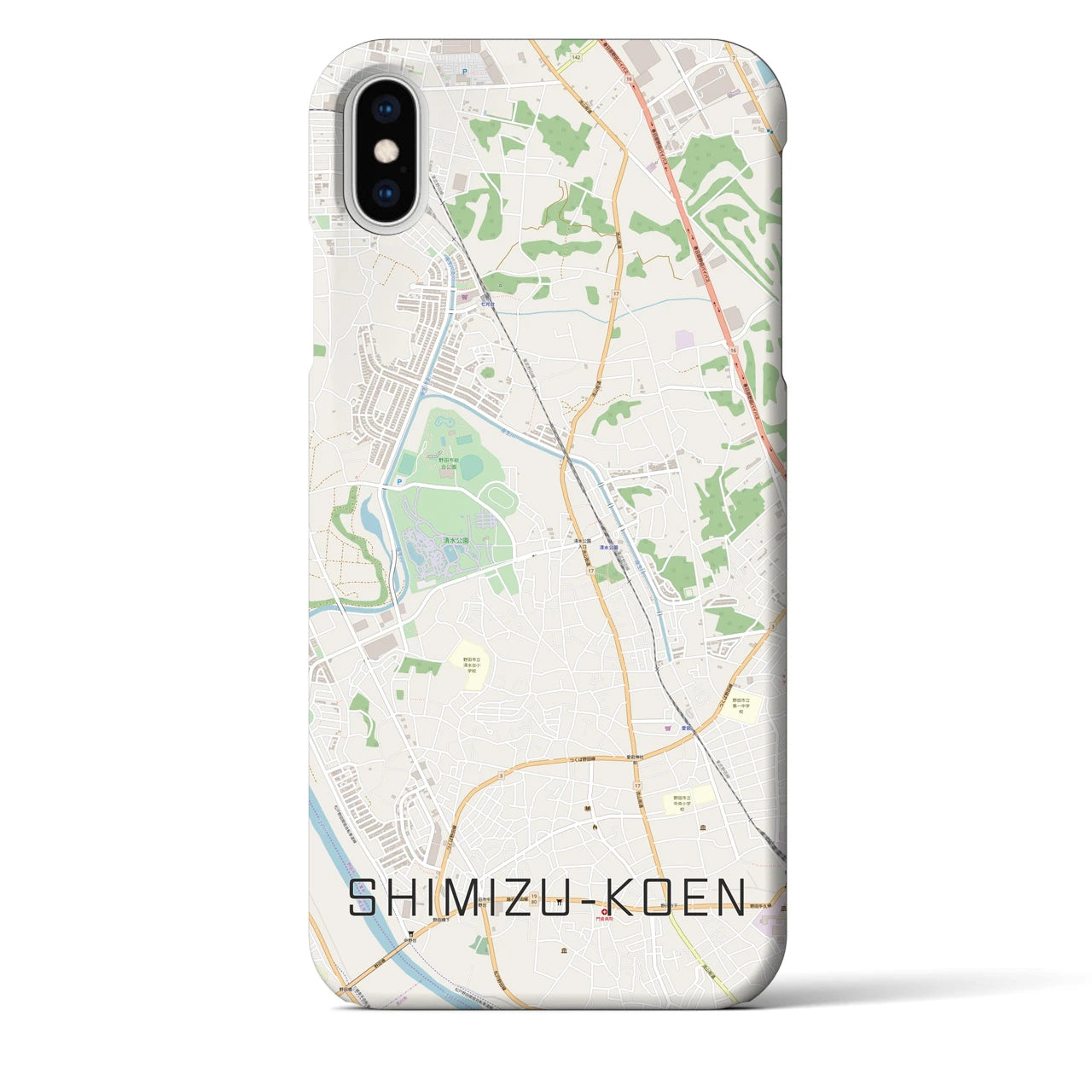 【清水公園】地図柄iPhoneケース（バックカバータイプ・ナチュラル）iPhone XS Max 用