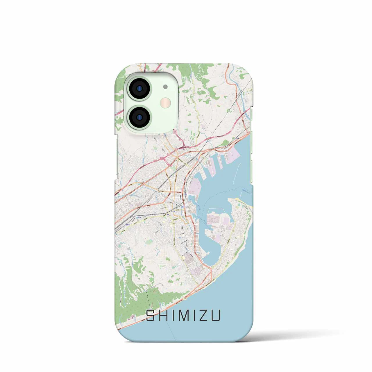 【清水】地図柄iPhoneケース（バックカバータイプ・ナチュラル）iPhone 12 mini 用
