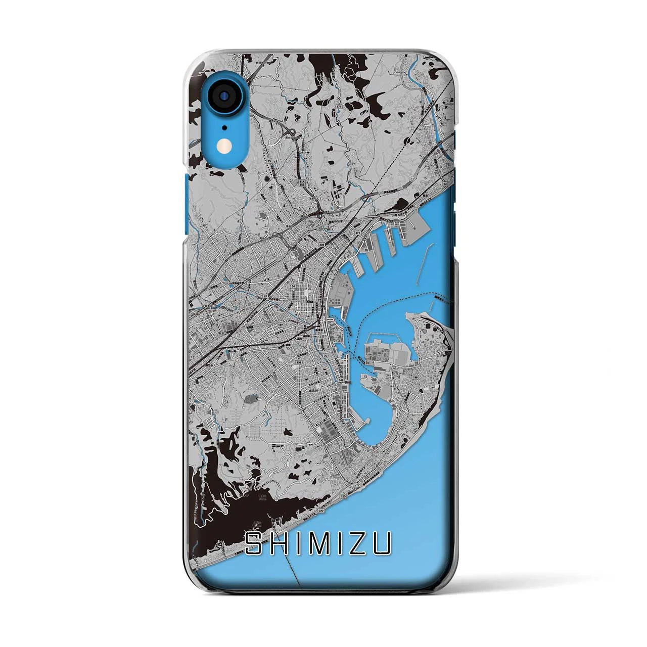 【清水】地図柄iPhoneケース（クリアタイプ・モノトーン）iPhone XR 用