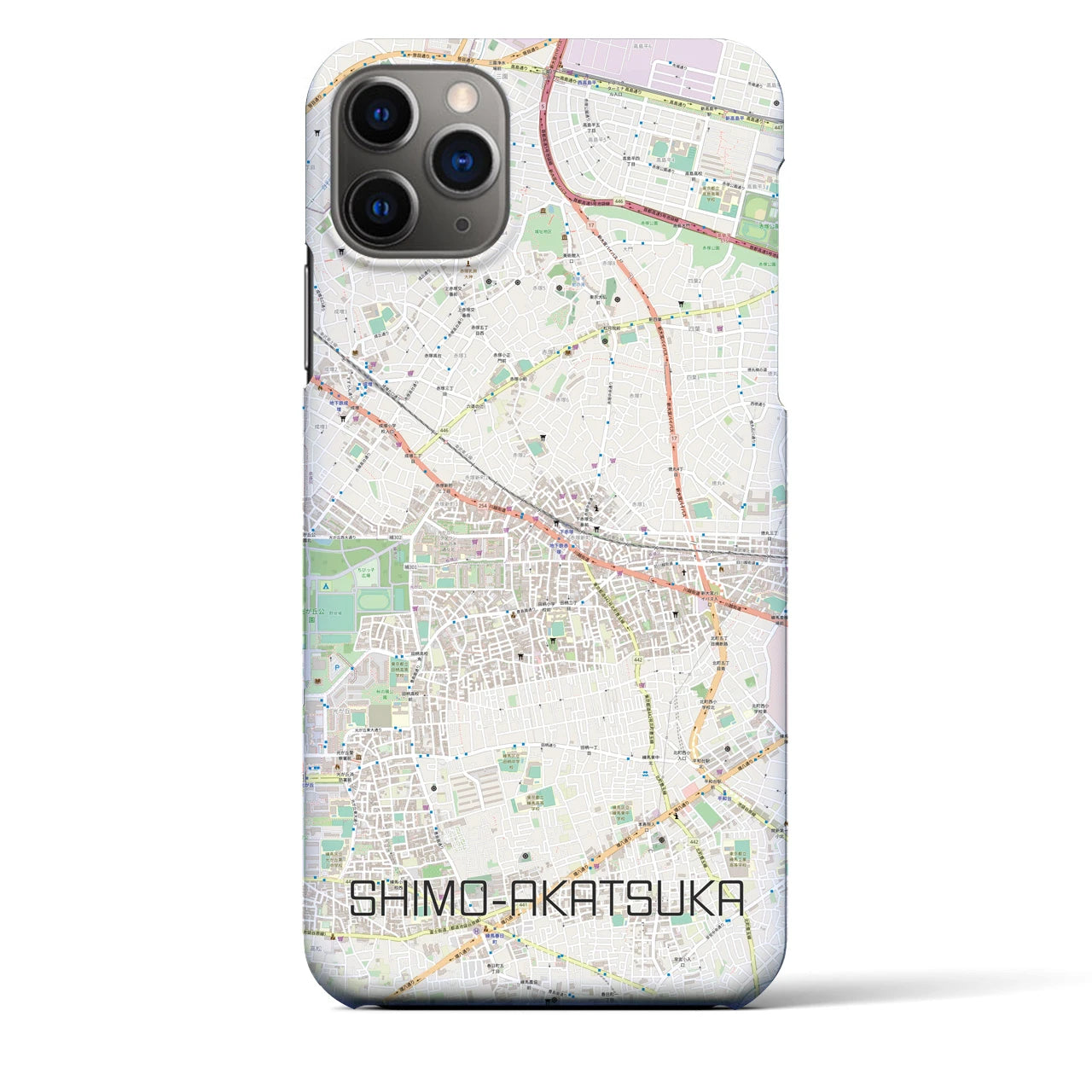 【下赤塚】地図柄iPhoneケース（バックカバータイプ・ナチュラル）iPhone 11 Pro Max 用