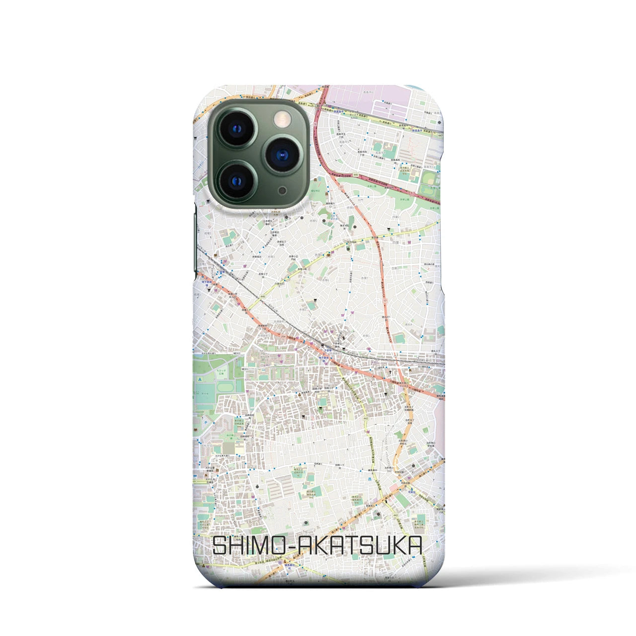 【下赤塚】地図柄iPhoneケース（バックカバータイプ・ナチュラル）iPhone 11 Pro 用