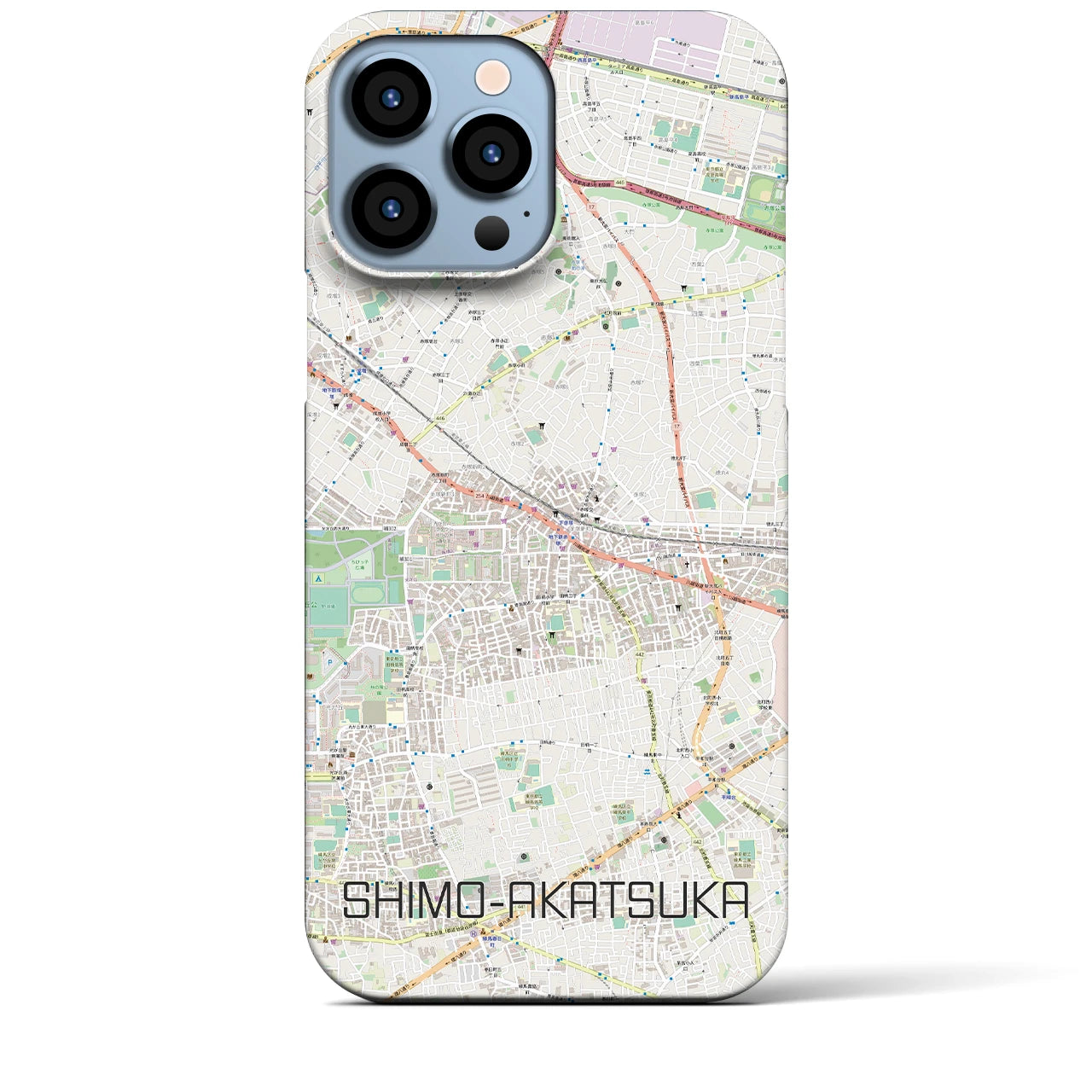 【下赤塚】地図柄iPhoneケース（バックカバータイプ・ナチュラル）iPhone 13 Pro Max 用