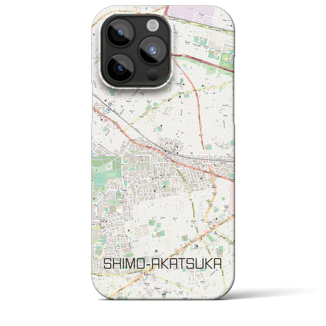 【下赤塚】地図柄iPhoneケース（バックカバータイプ・ナチュラル）iPhone 15 Pro Max 用