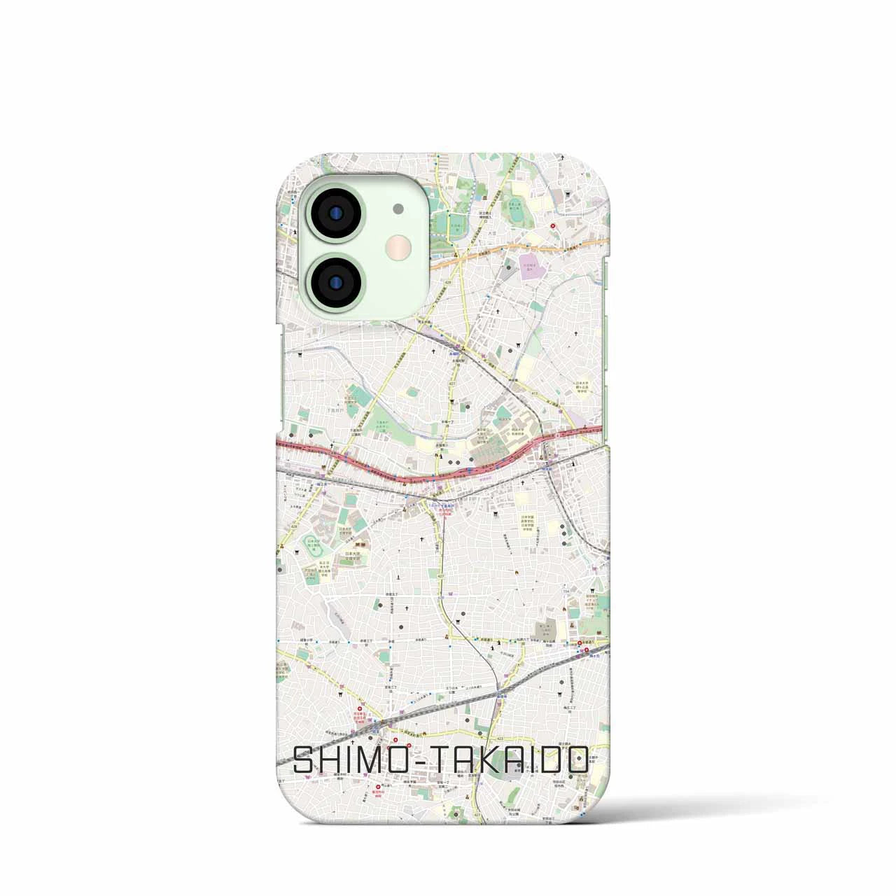 【下高井戸】地図柄iPhoneケース（バックカバータイプ・ナチュラル）iPhone 12 mini 用