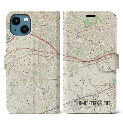 【下高井戸（東京都）】地図柄iPhoneケース（手帳タイプ）ナチュラル・iPhone 13 用