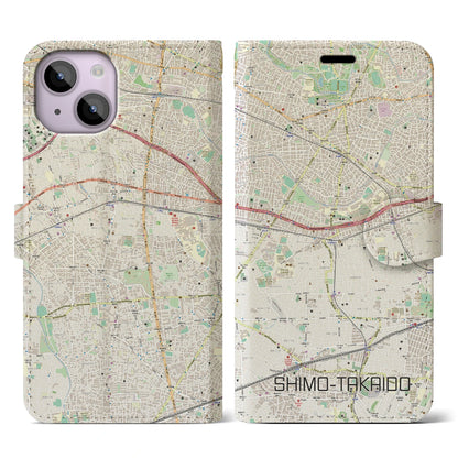 【下高井戸（東京都）】地図柄iPhoneケース（手帳タイプ）ナチュラル・iPhone 14 用
