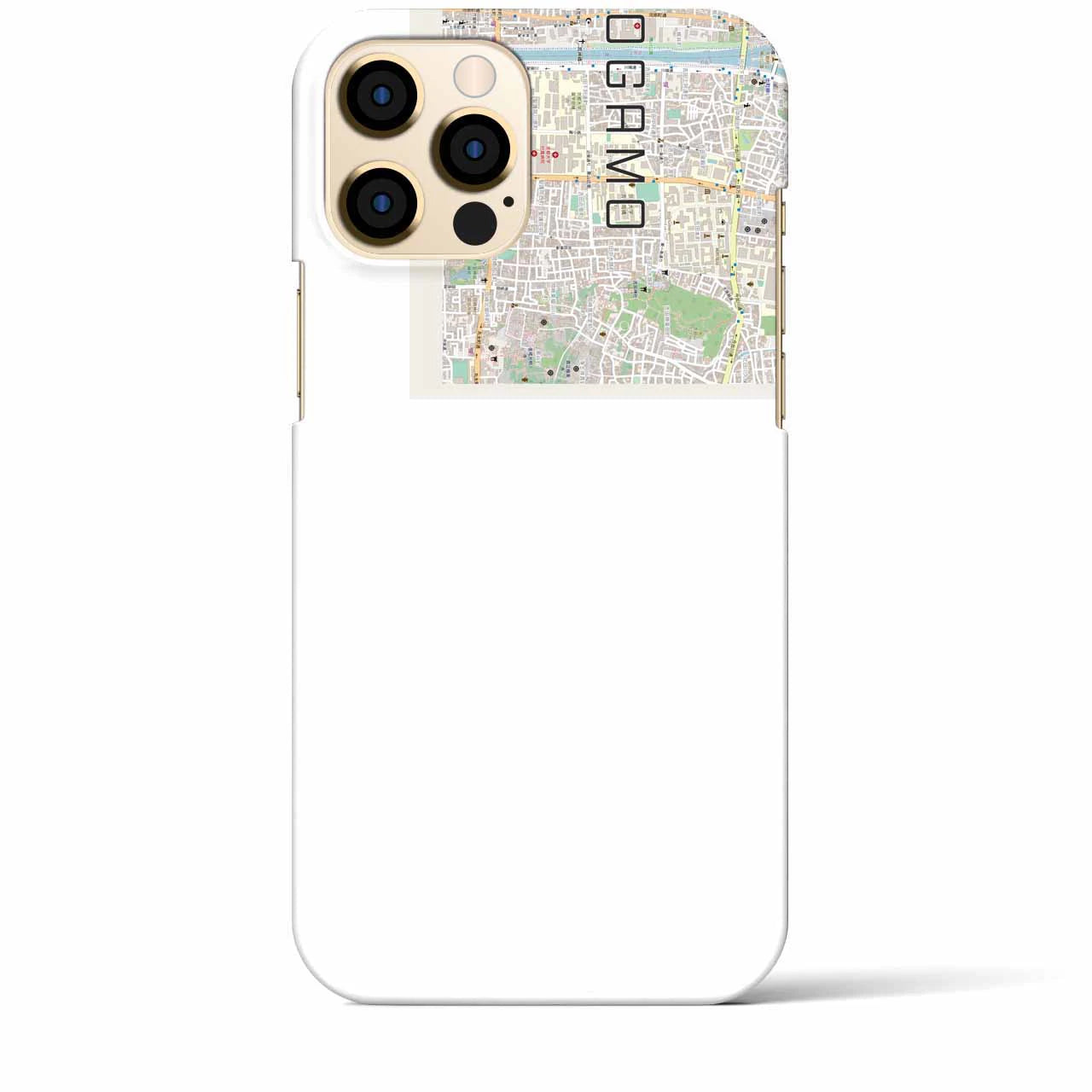【下鴨】地図柄iPhoneケース（バックカバータイプ・ナチュラル）iPhone 12 Pro Max 用