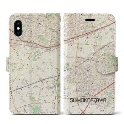 【下北沢（東京都）】地図柄iPhoneケース（手帳タイプ）ナチュラル・iPhone XS / X 用