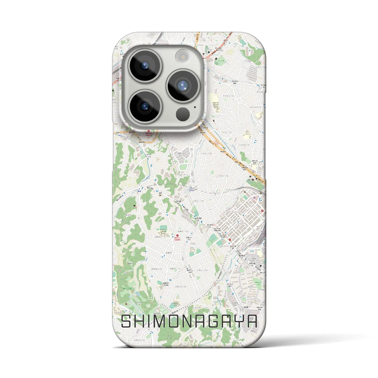 【下永谷】地図柄iPhoneケース（バックカバータイプ・ナチュラル）iPhone 15 Pro 用