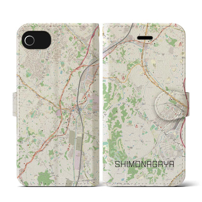 【下永谷（神奈川県）】地図柄iPhoneケース（手帳タイプ）ナチュラル・iPhone SE（第3 / 第2世代） / 8 / 7 / 6s / 6 用