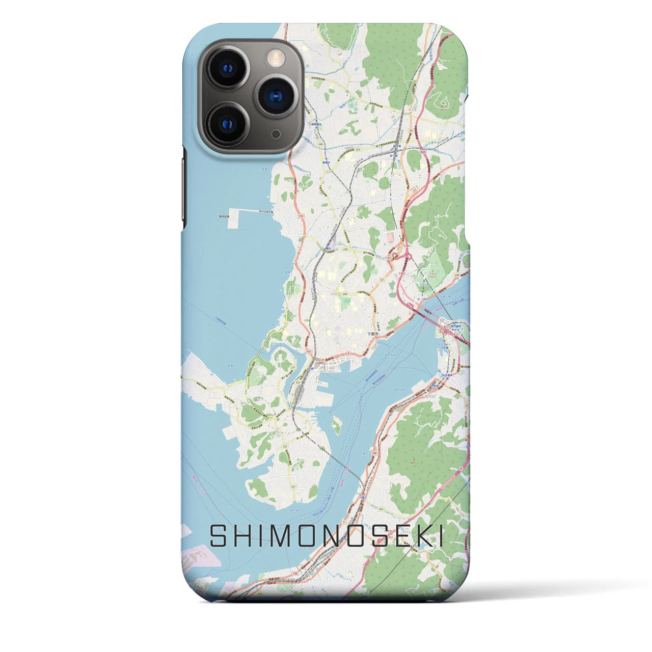 【下関】地図柄iPhoneケース（バックカバータイプ・ナチュラル）iPhone 11 Pro Max 用