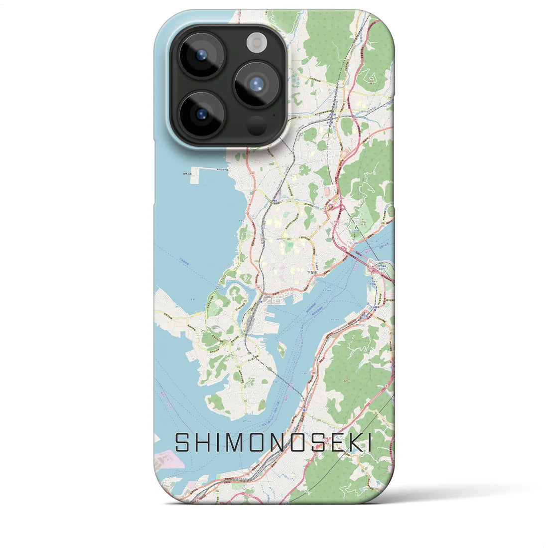 【下関】地図柄iPhoneケース（バックカバータイプ・ナチュラル）iPhone 15 Pro Max 用