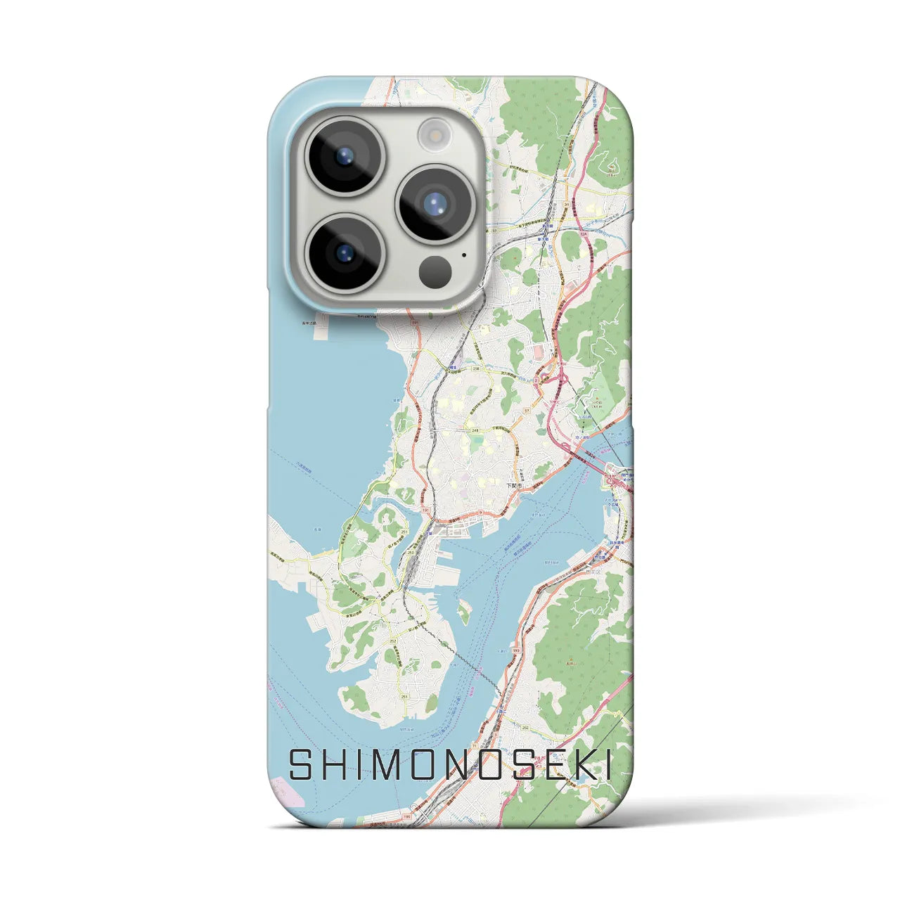 【下関】地図柄iPhoneケース（バックカバータイプ・ナチュラル）iPhone 15 Pro 用