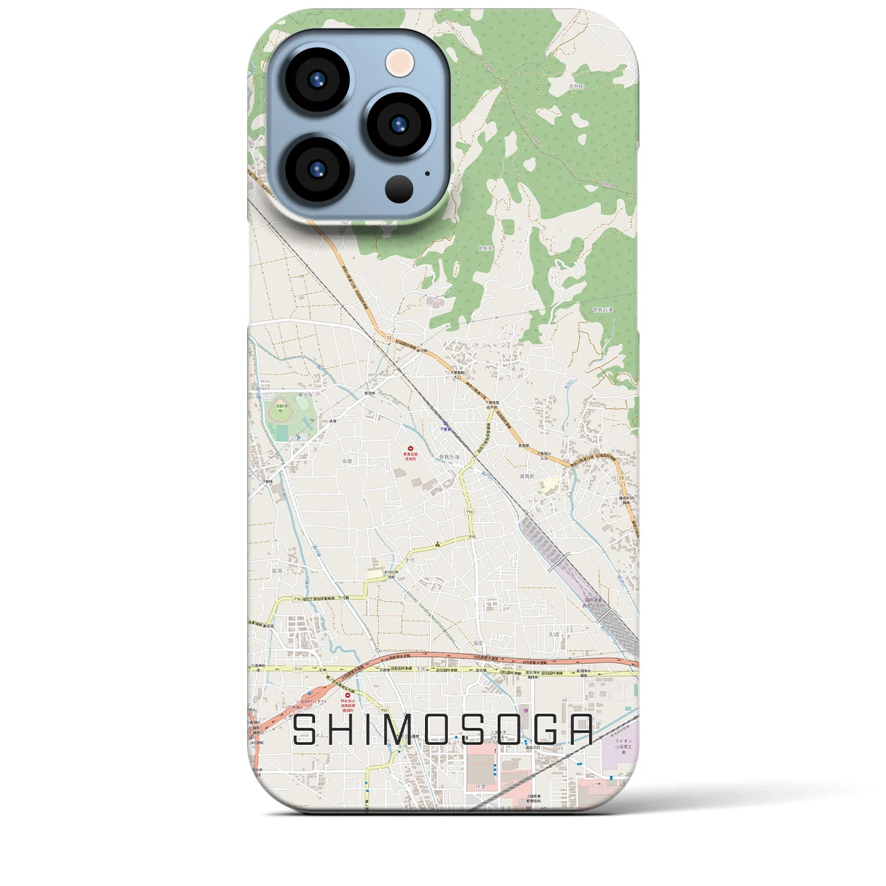 【下曽我】地図柄iPhoneケース（バックカバータイプ・ナチュラル）iPhone 13 Pro Max 用