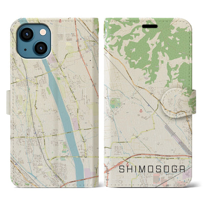 【下曽我（神奈川県）】地図柄iPhoneケース（手帳タイプ）ナチュラル・iPhone 13 用