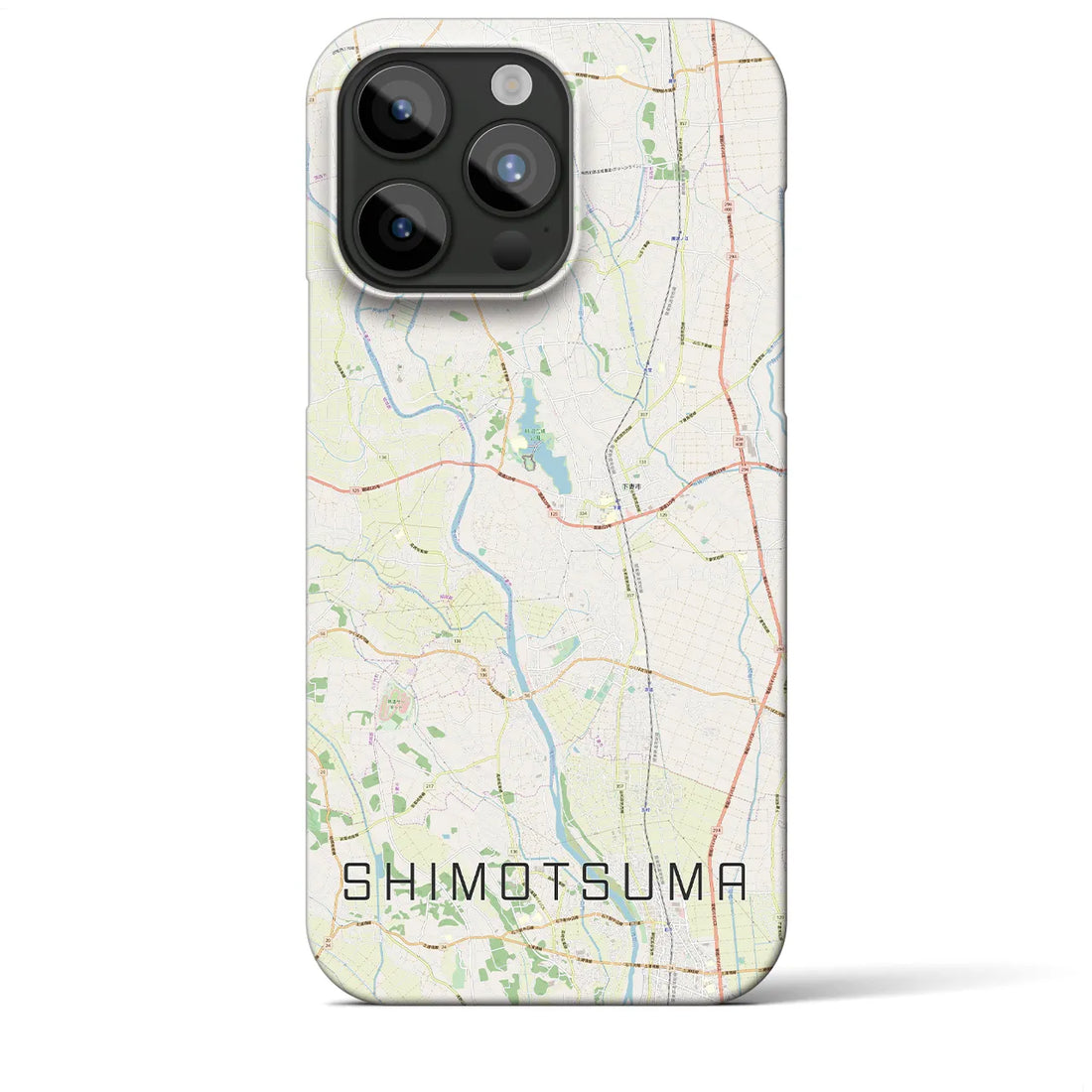 【下妻】地図柄iPhoneケース（バックカバータイプ・ナチュラル）iPhone 15 Pro Max 用