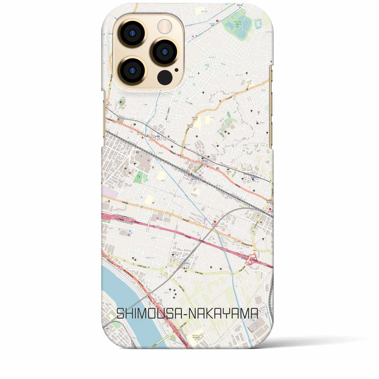 【下総中山】地図柄iPhoneケース（バックカバータイプ・ナチュラル）iPhone 12 Pro Max 用