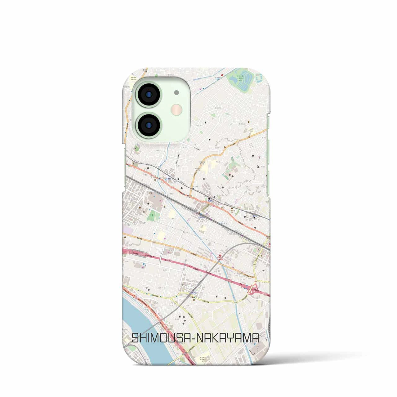 【下総中山】地図柄iPhoneケース（バックカバータイプ・ナチュラル）iPhone 12 mini 用