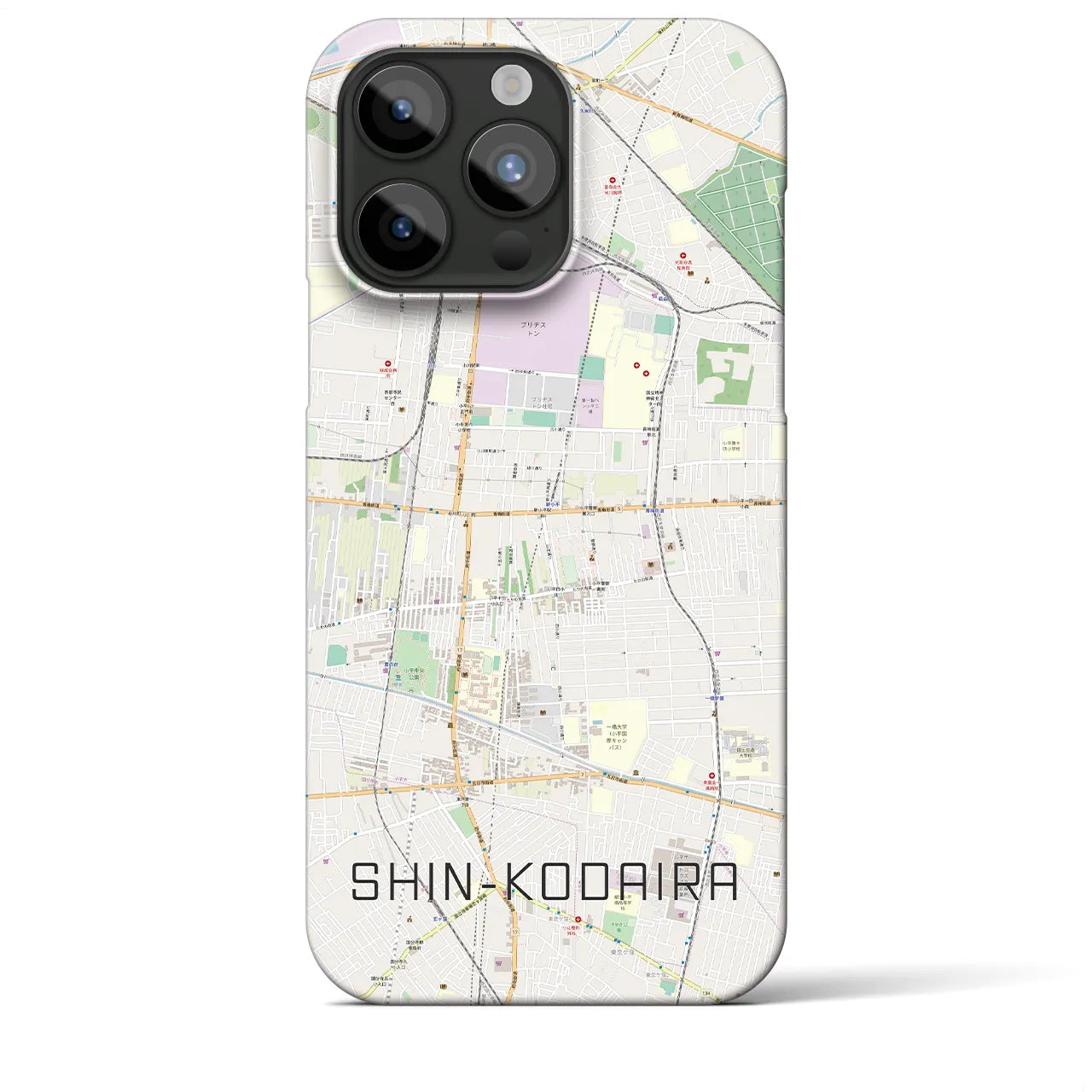 【新小平】地図柄iPhoneケース（バックカバータイプ・ナチュラル）iPhone 15 Pro Max 用