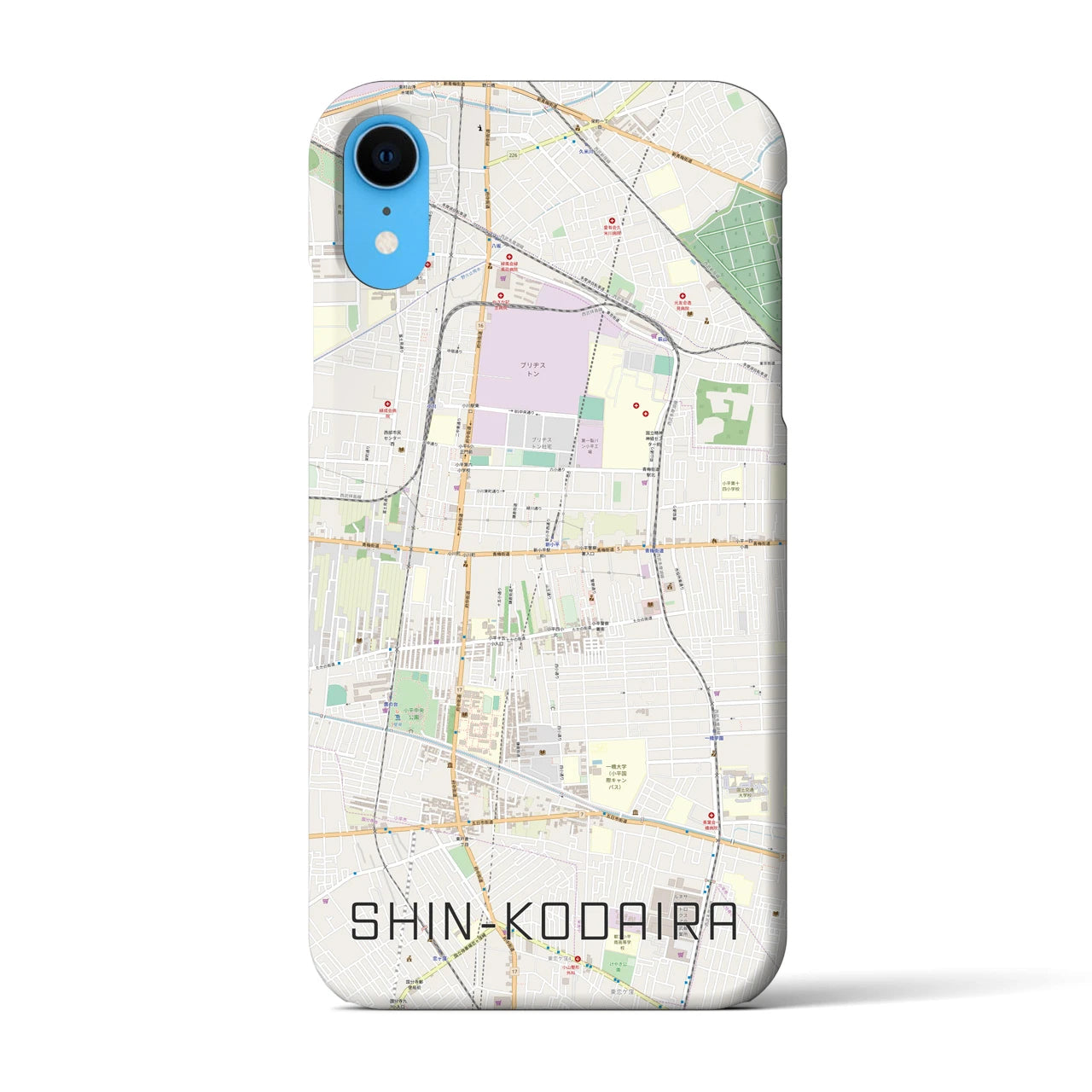 【新小平】地図柄iPhoneケース（バックカバータイプ・ナチュラル）iPhone XR 用