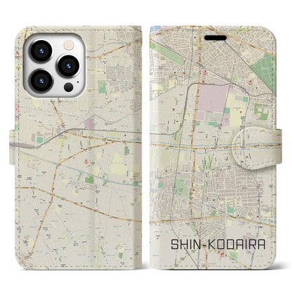 【新小平（東京都）】地図柄iPhoneケース（手帳タイプ）ナチュラル・iPhone 13 Pro 用
