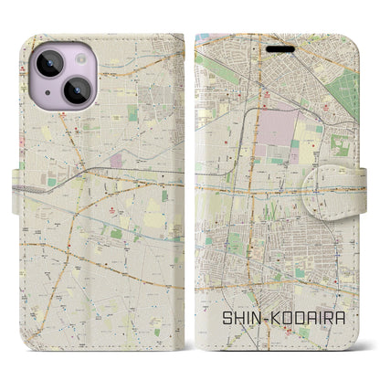 【新小平（東京都）】地図柄iPhoneケース（手帳タイプ）ナチュラル・iPhone 14 用