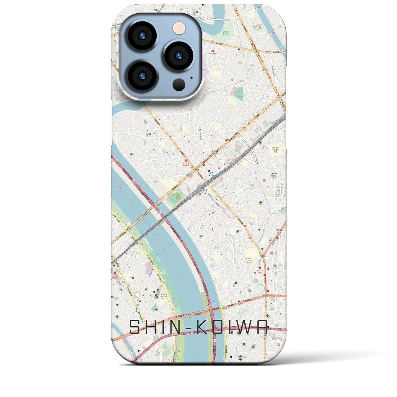【新小岩】地図柄iPhoneケース（バックカバータイプ・ナチュラル）iPhone 13 Pro Max 用