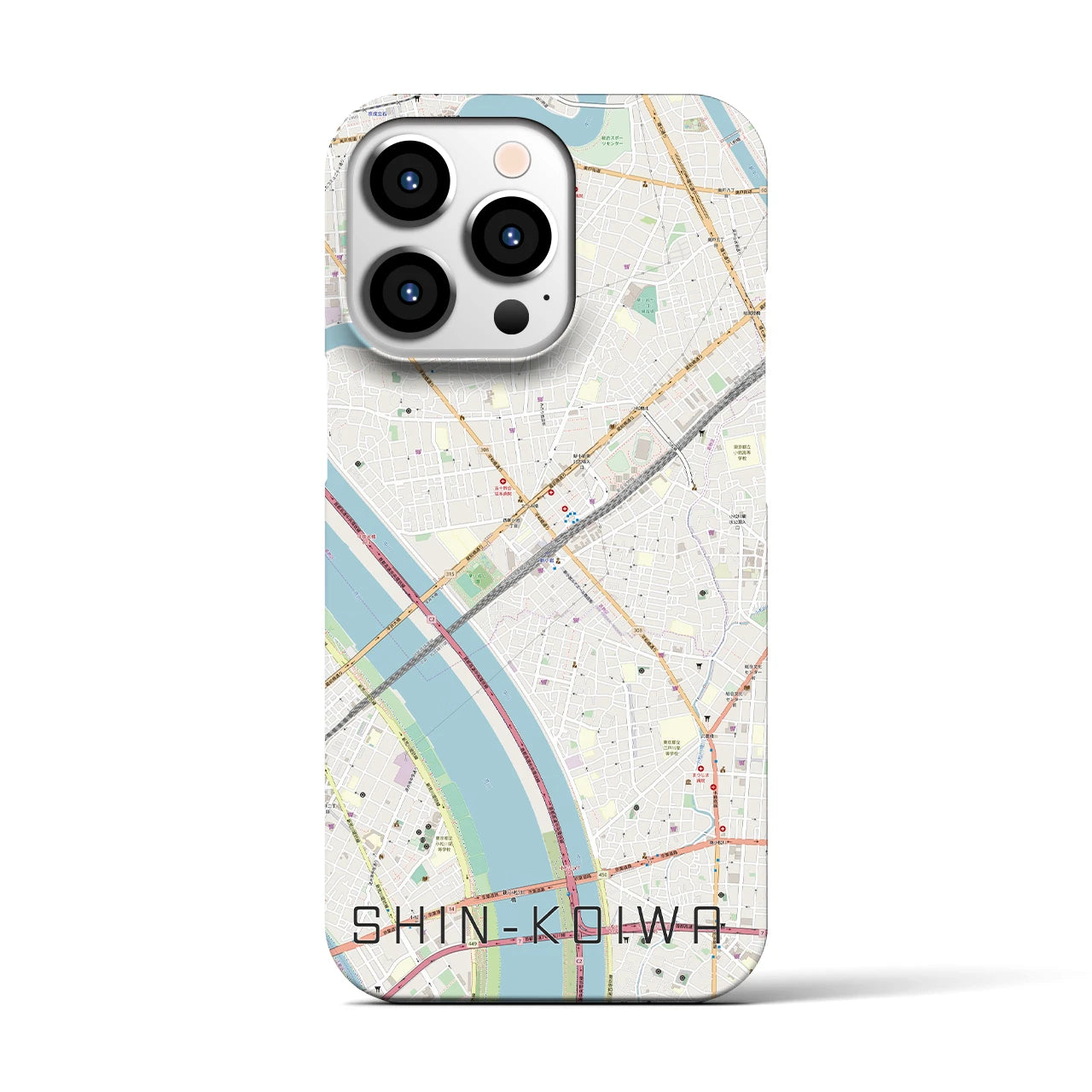 【新小岩】地図柄iPhoneケース（バックカバータイプ・ナチュラル）iPhone 13 Pro 用