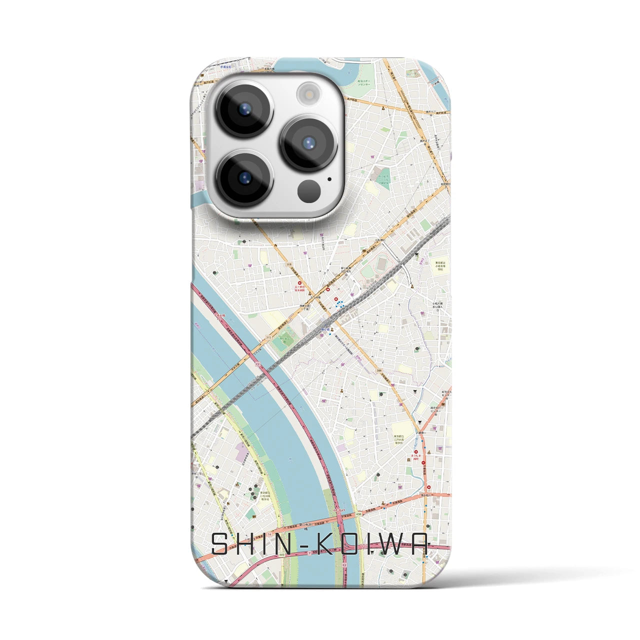 【新小岩】地図柄iPhoneケース（バックカバータイプ・ナチュラル）iPhone 14 Pro 用
